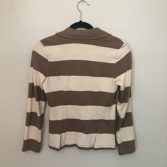 Caslon Tan and Cream Striped Cotton Blazer - Picture 2 of 3